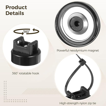 Magnetic Cable Zip Tie Mounts, Wire Management Bases