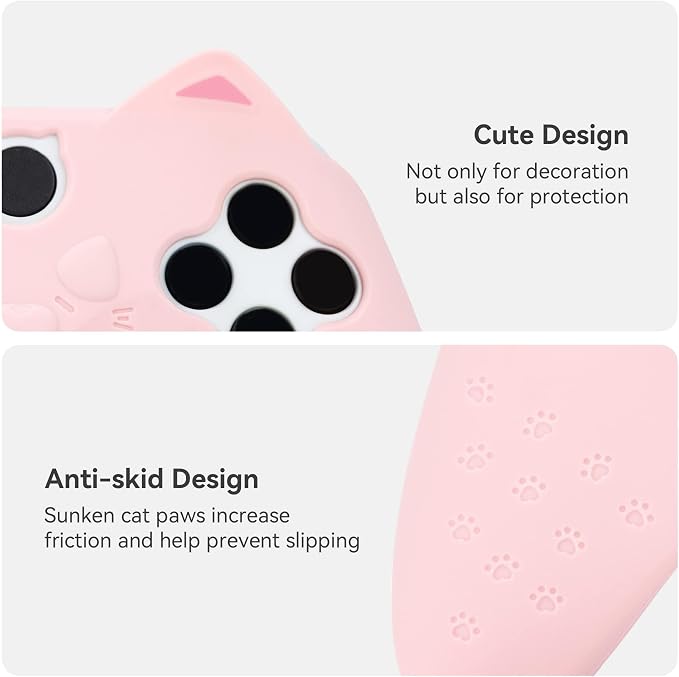GeekShare Cat Paw Controller Skin Grips Set Anti-Slip Silicone Protective Cover
