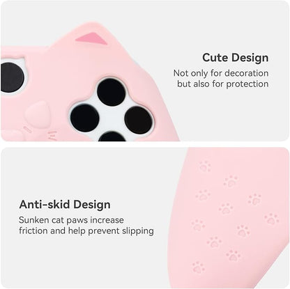 GeekShare Cat Paw Controller Skin Grips Set Anti-Slip Silicone Protective Cover