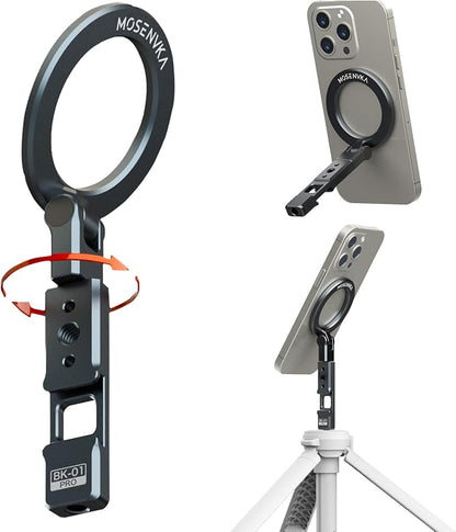 Magnetic Tripod Phone Mount, Travel Phone Grip
