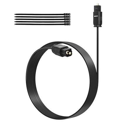 Adoreen Ultra-Thin Slim Digital Optical Audio Cable 20FT, Fiber Optic SPDIF