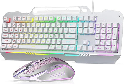 AULA Gaming Keyboard, T102 104 Keys Keyboard and Mouse Combo, USB Wired