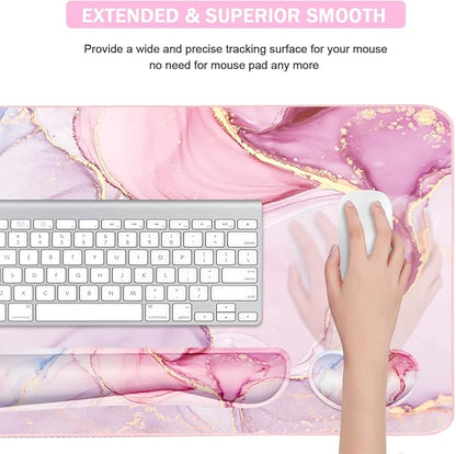 Keyboard Mouse Pad Set, Extended Mouse Pad+Keyboard Wrist Rest Support
