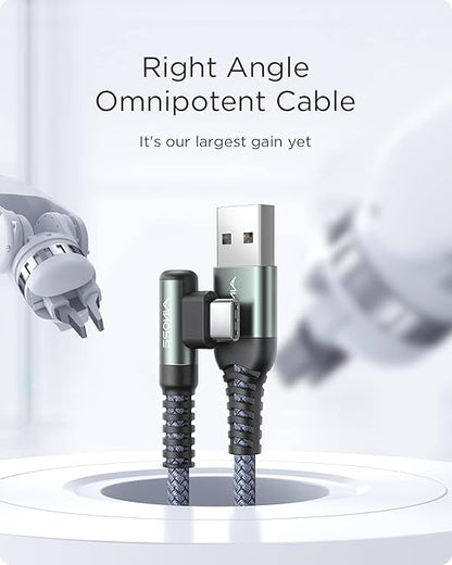 16.5FT USB C Fast Charging Cable 3.1A Fast Charge, Right Angle AINOPE USB C
