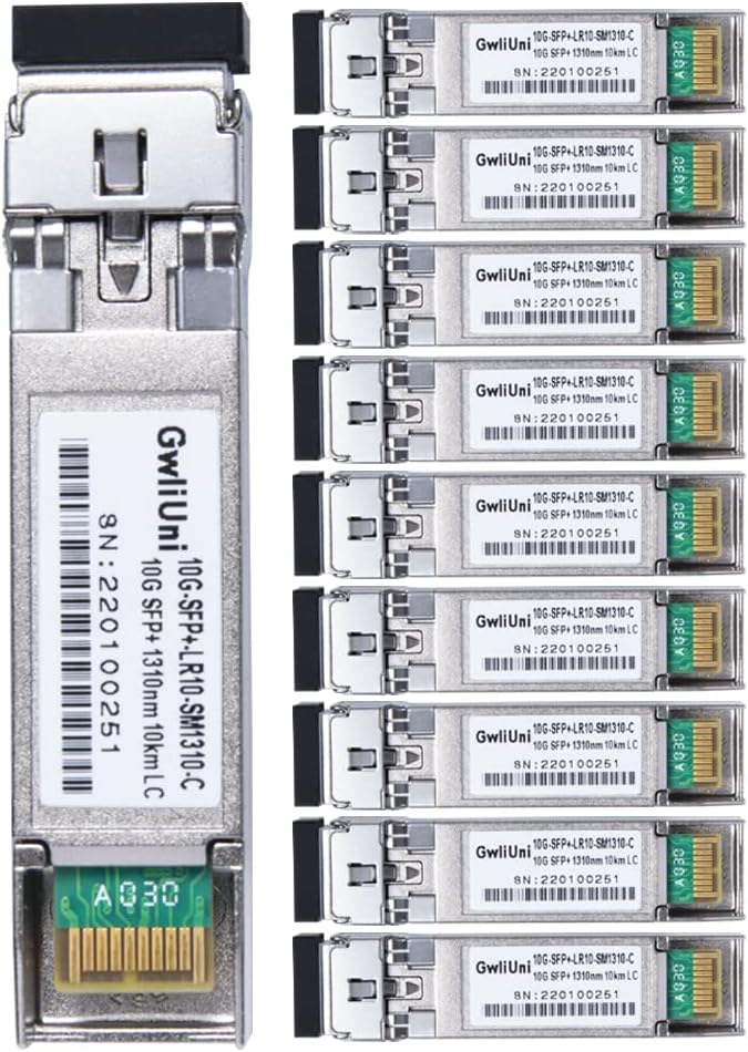 10Pcs Single Mode 10G SFP+ Fiber Module Network Transceiver, LR SM1310nm 10km