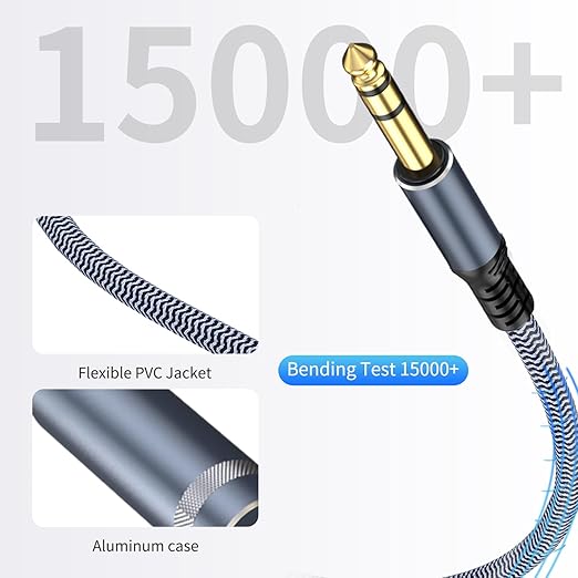 1/4 inch Extension Cable 50ft, 1/4" inch Male to Female Stereo Extension Cable