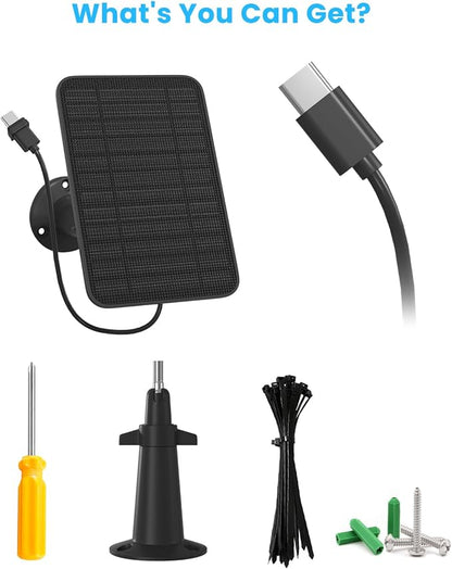 5W Solar Panel for Blink Camera Outdoor, Solar Panel Charger Compatible