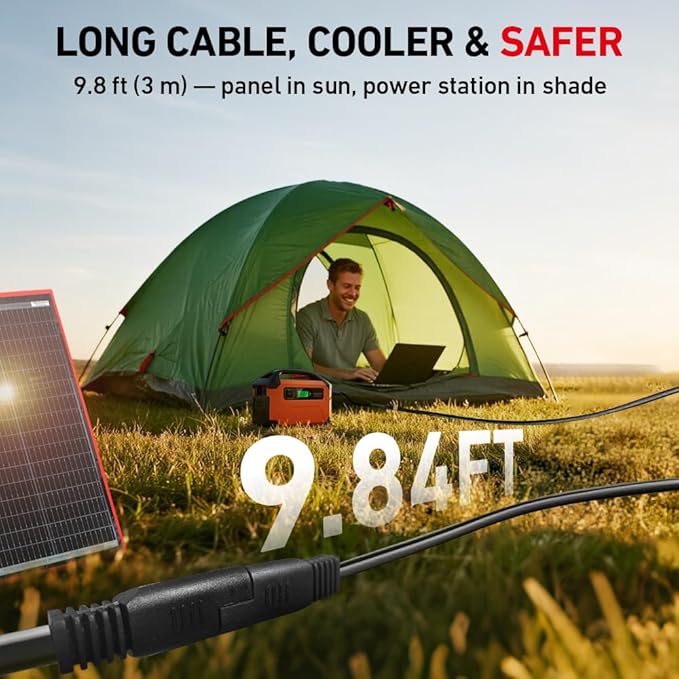 DOKIO 200W Portable Foldable Solar Panel Kit, Compact 20x26.4in Design 9.7lb