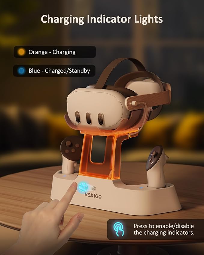 NexiGo Enhanced Charging Dock for Meta Quest 3 and 3S,
