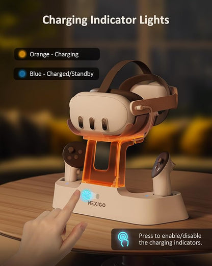 NexiGo Enhanced Charging Dock for Meta Quest 3 and 3S,