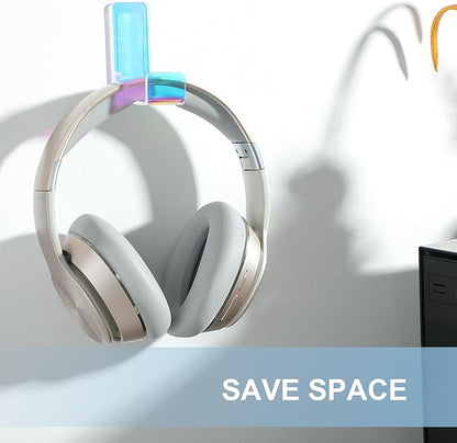 Weewooday 4 Pieces Headphone Hanger Holder Desk Adhesive Headphone Hook Wall