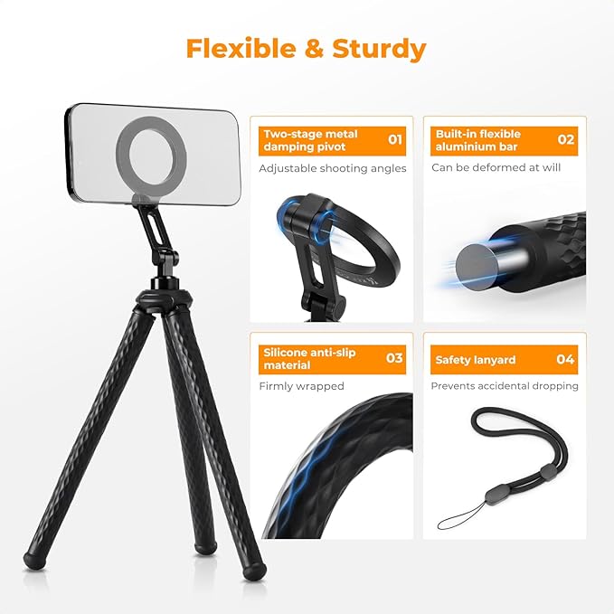 K&F Concept Flexible Tripod, Magnetic Flexible Phone Stand