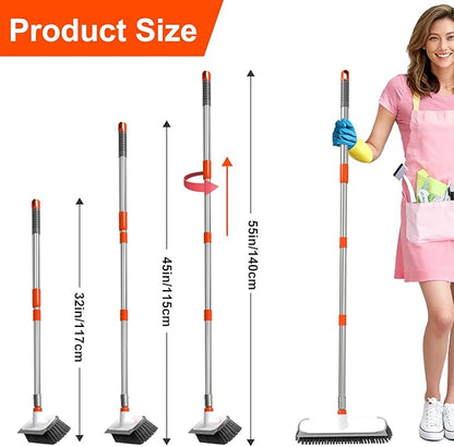 Floor Scrub Brush with Long Handle, Stiff Bristles Deck Brush, BITOPE