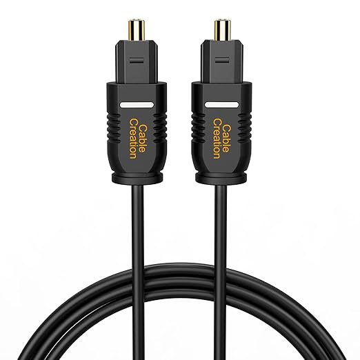 CableCreation Optical Digital Audio Cable 15FT 2-Pack, Thin Fiber Optic Toslink