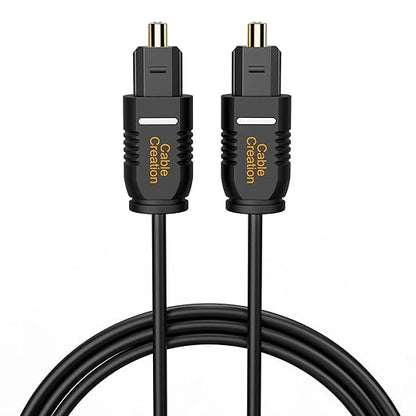 CableCreation Optical Digital Audio Cable 15FT 2-Pack, Thin Fiber Optic Toslink