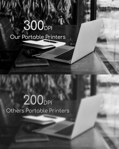 Portable Printers Wireless for Travel, Inkless Thermal Printer, Small Bluetooth