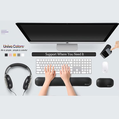 UnivoColors Design-Wave Wrist Rest, Artificial Sheepskin+Memory