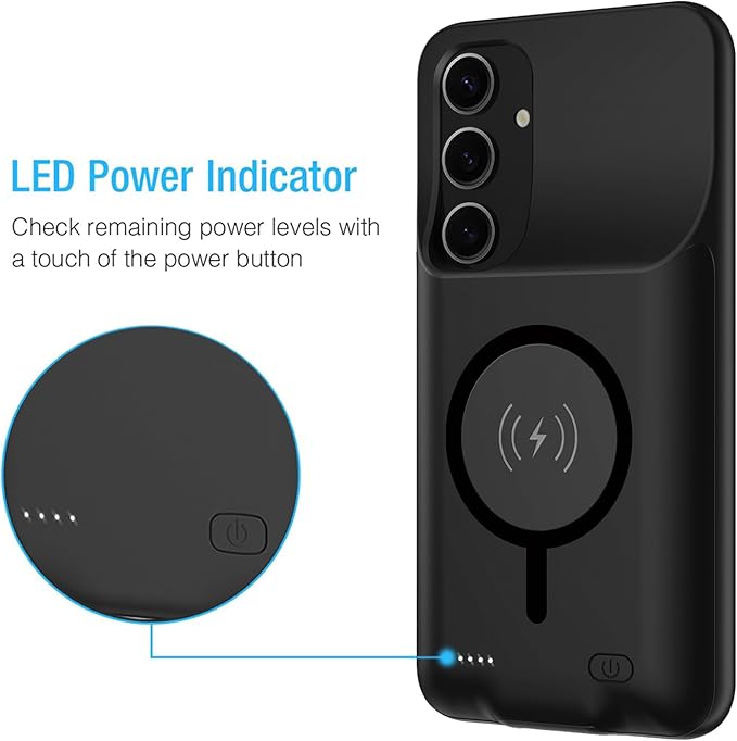 Battery Case for Galaxy A54, EnhancedUltra Thin Portable Protective Qi Wireless