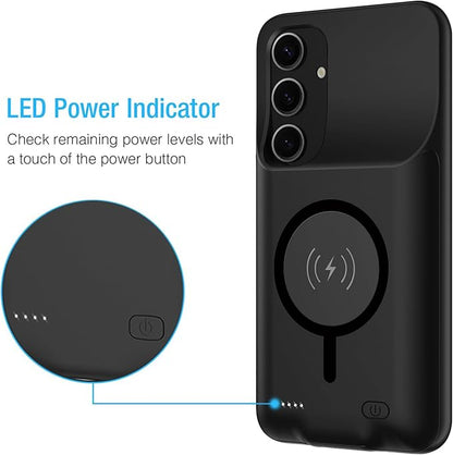 Battery Case for Galaxy A54, EnhancedUltra Thin Portable Protective Qi Wireless