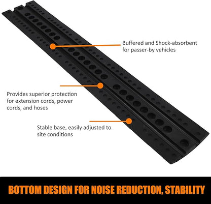 Heavy Duty Speed Bumps for Driveway, 2 Pack 6Ft Rubber Speed Bumps, 2 Channel