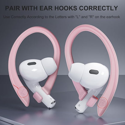 2 Pairs AirPods Ear Hooks for AirPods Pro 2, AirPods Pro, AirPods 4, 2 & 1