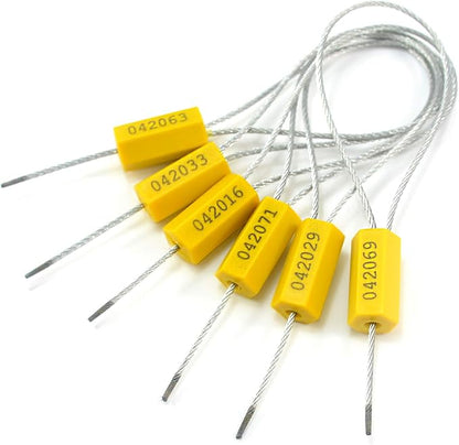1000PCS Yellow Steel Cable Seal Metal Security Shipping Seal Numbered Truck