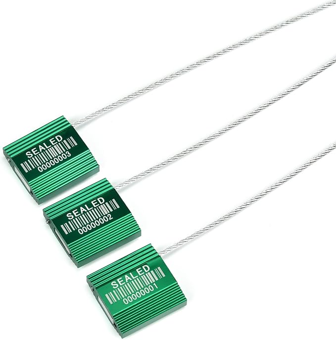 100 Green Steel Cable Seals