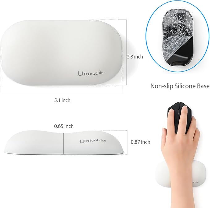 UnivoColors Design-Wave Set of Wrist Rest, Artificial Sheepskin+Memory