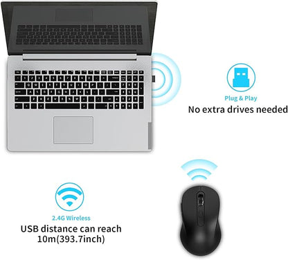 Wireless Mouse for Laptop, Chromebook, Silent Wireless Mouse
