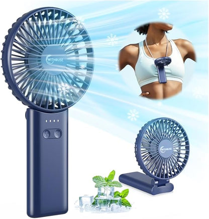 【SUPER THIN】 Portable Handheld Fan, 2025 Upgraded Strong Airflow, 20Hrs Runtime