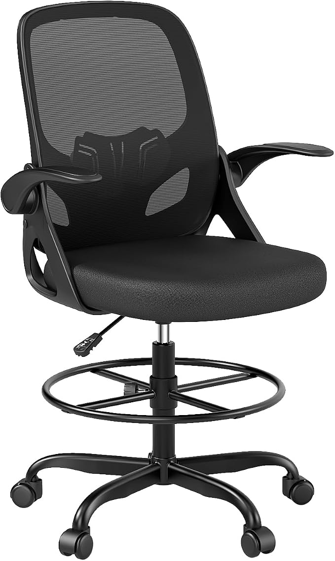 Tall Drafting Chair with Footrest Ring