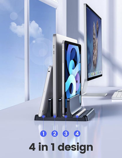 Vaydeer Vertical Laptop Stand for Desk, Dual Slots Plastic Laptop Holder