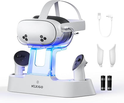 NexiGo Enhanced Charging Dock for Meta Quest 3 and 3S,