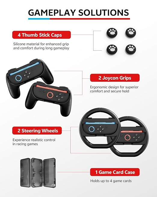 Switch 2 Accessories Bundle for Nintendo, 16-in-1 Game Kit: Carrying Case