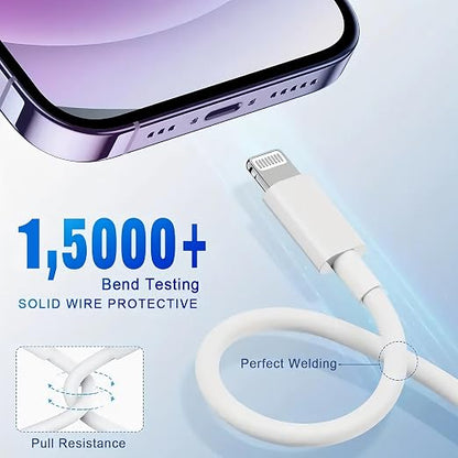 USB C Wall Charger, Dual Port 10FT iPhone Charger 20W PD+QC3.0 Power Adapter