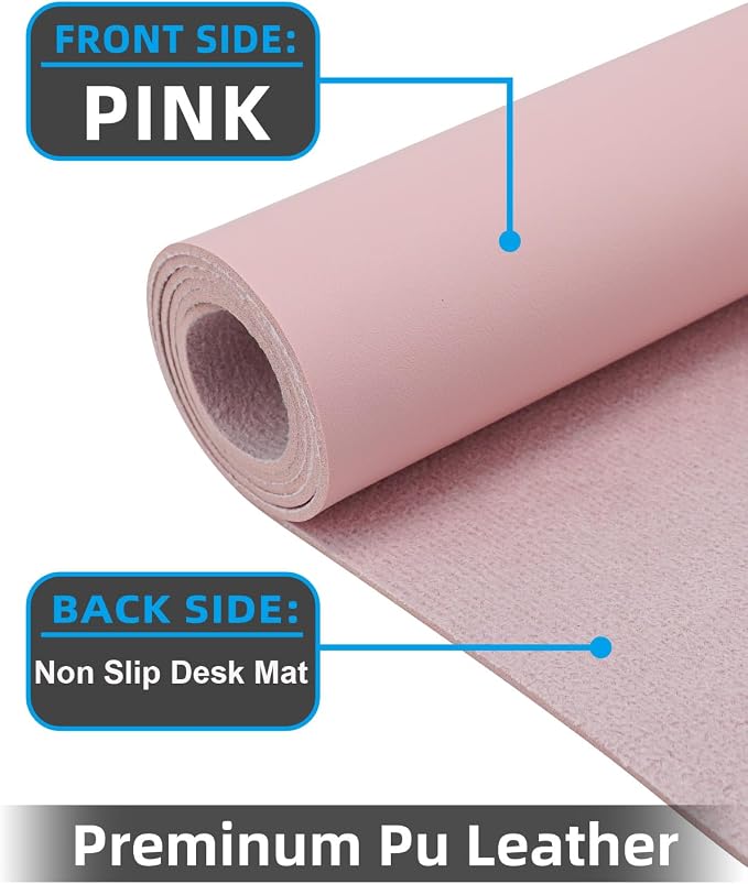 Extra Large Leather Desk Protector, Office Mat, Mouse & Laptop Pad, Non-Slip