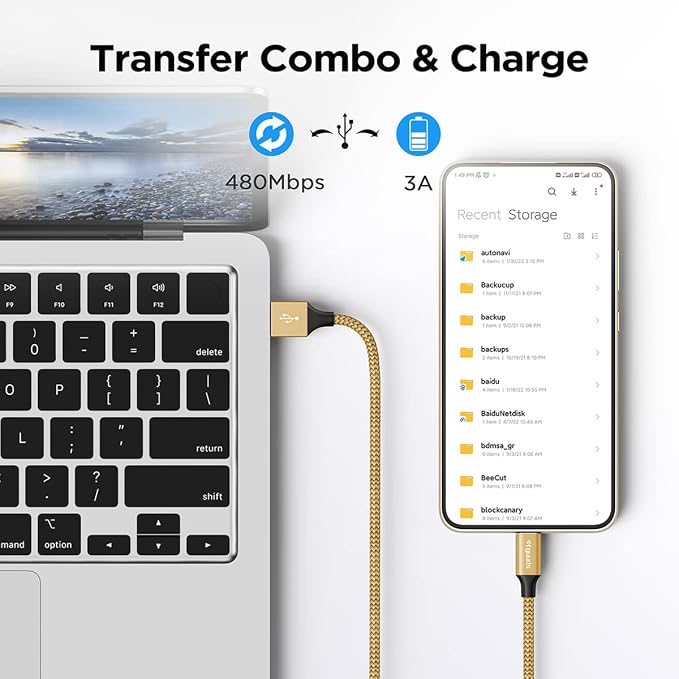 etguuds 6ft USB A to USB C Cable 3A Fast Charging,