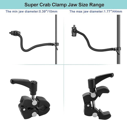 Gooseneck Phone Holder for Mic Stand/Music Stand/Stroller/Treadmill/Spin