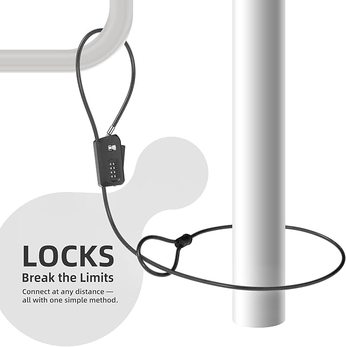 6ft Python Cable Lock for Bike, Electric Scooter, Trail Camera, 4 Digit