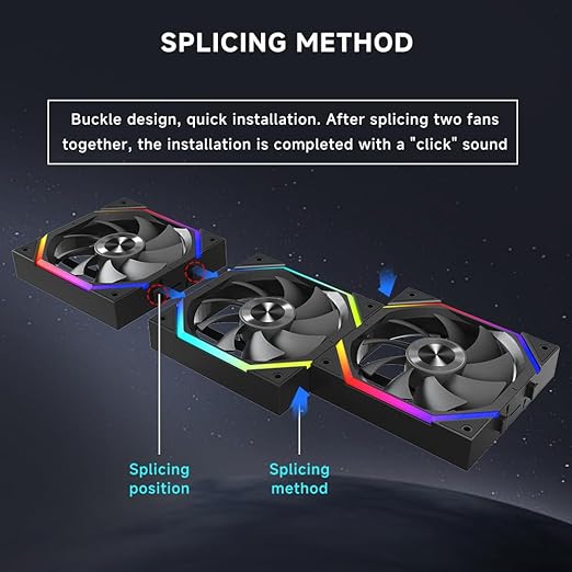 Jungle Leopard Galaxy 120mm PC Case Fan, ARGB and PWM Cooling Fans PC, Axle