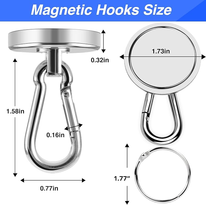LOVIMAG Magnetic Hooks Heavy Duty, 200LBS+ Super Strong Magnetic Hooks Cruise