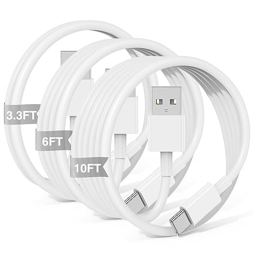 3-Pack Car Carplay Cable USB A to USB C Cable