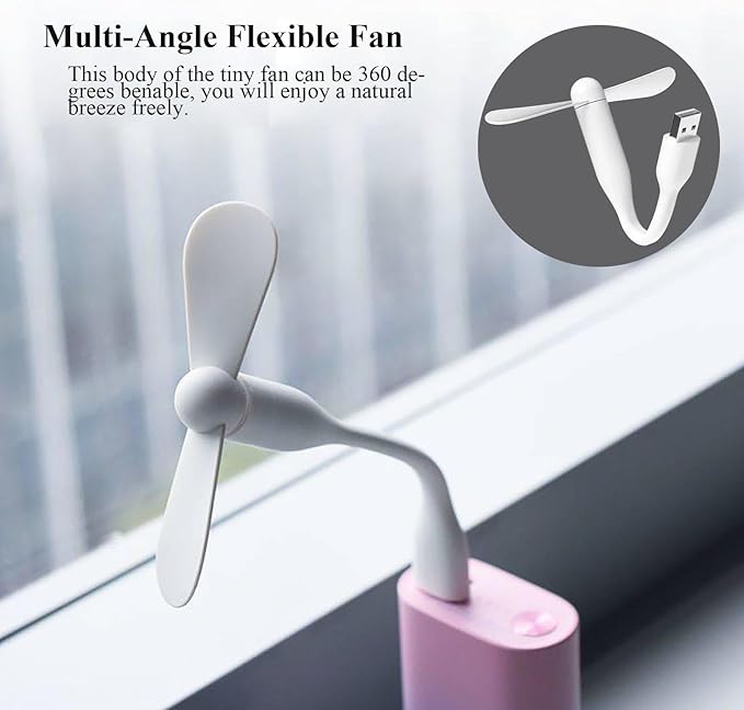 Mini USB Fan, Portable Pocket Fan USB-A Powered Little Cooler, Quiet Operation