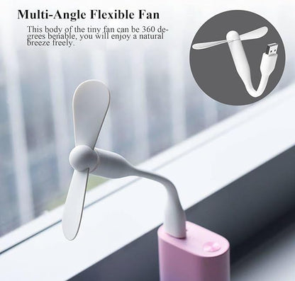 Mini USB Fan, Portable Pocket Fan USB-A Powered Little Cooler, Quiet Operation