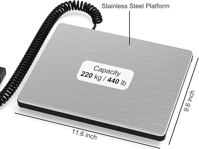 Maxus Shipping Scale 440lb, LCD Digital Postal Scale