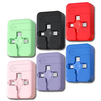 6 Pcs 3 in 1 Retractable Multi Chargers Cable