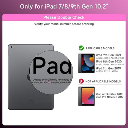 Transparent Case with Keyboard for iPad 9th 10.2 Inch, with 7-Color Backlit