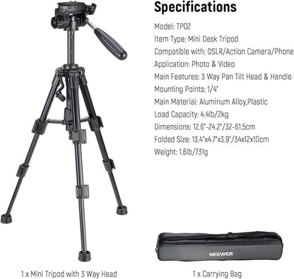 NEEWER Basic Mini Desk Tripod for Camera