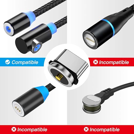 Ankndo Magnetic Connector Tip Heads USB C Adapter 360 Rotating Strong Phone
