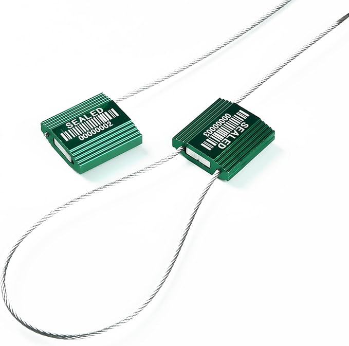 100 Green Steel Cable Seals